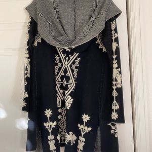 Maxsport black and cream western duster cardigan